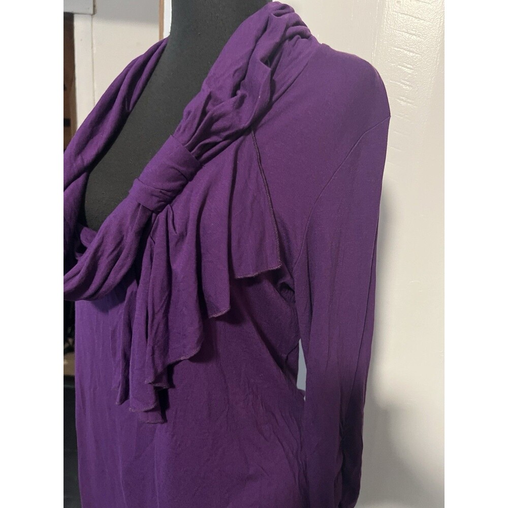 New York & Company Sweater Women's XL Long Sleeve Round Neck Purple Casual - Picture 3 of 10